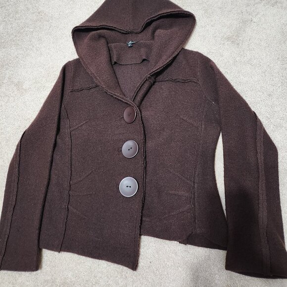 cYc Women's Wool Jacket, Size Small, Dark Brown - Picture 1 of 3